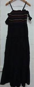 ROMEO + JULIET Couture Designer Label Women Bohemian Tiered Long Peasant Dress M - Picture 1 of 8