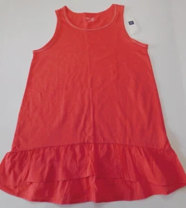 GAP Girls Tank Top Red Coral Size XXL/13 Cotton Polyester RUFFLE Lightweight NEW - Picture 1 of 4