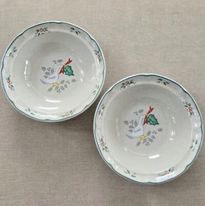 De Colección Mermelada NAVIDAD Dos Cuencos Gres Acebo Internacional China Co 1989 Japón NUEVO - Imagen 1 de 6