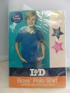 New L&D Boys Medium 8-10 Royal Blue Cotton Polo Short Sleeve Shirt-Free Shipping - Picture 1 of 2