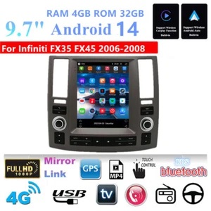 Radio estéreo de 9,7"" navegación GPS WIFI reproductor para Infiniti FX35 FX45 2006-2008 Carplay - Imagen 1 de 24