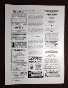 1948 HUGUENOT ART SCHOOL Magazine AD~PRATT~Central Park~COOPER UNION~Abbe/Fine - Picture 1 of 2
