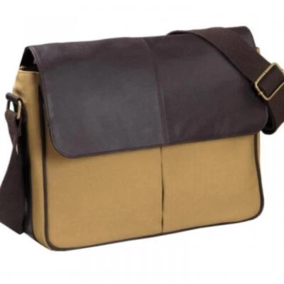 Bolso Mensajero Winn International Algodón Lona con Cuero Estilo 2414 Foto 1 de 4