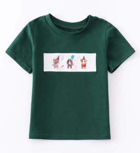 HD Toddler Boy Green Embroidered Birthday Boy Themed Tee Shirt Size 6 NEW - Picture 1 of 2