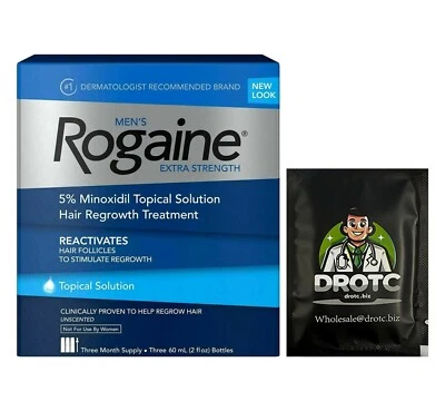 Rogaine 60 ml Solución Tópica Tratamiento de Regeneración del Cabello para Hombres Bonus Dr OTC Toallita Foto 1 de 2