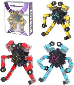 Luminous Deformable Fingertip Spin Top Fidget Spinner Gyro Robot Antistress Toy - Picture 1 of 10