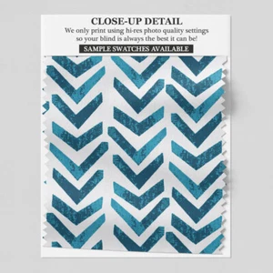 256 Chevrons Teal Pattern Roller Blind - various sizes, blackout FREE UK P&P - Picture 1 of 4