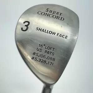 Super Concord Shallow Face 3 Wood 16 Deg Golf Club Iron Steel Shaft Enlow Grips - Picture 1 of 9