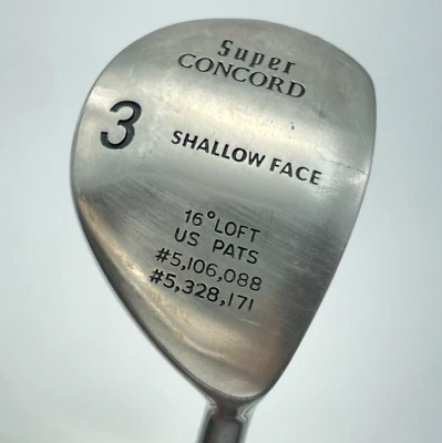 Super Concord Shallow Face 3 Wood 16 Deg Golf Club Iron Steel Shaft Enlow Grips - Image 1 of 4