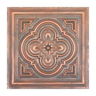 Decorative ceiling tiles 3D embossed panels 24 x24in PL36 Rustic copper 10pcs - Image 1 of 4