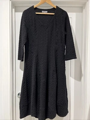 Sahara Dress Bubble Size L UK 14-16 Black Tulip Lagenlook Jersey Unlined - Image 1 of 4