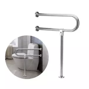 Handicap Grab Bars Rails Toilet Handrails Bathroom Safety Bar Hand Support - Picture 1 of 7