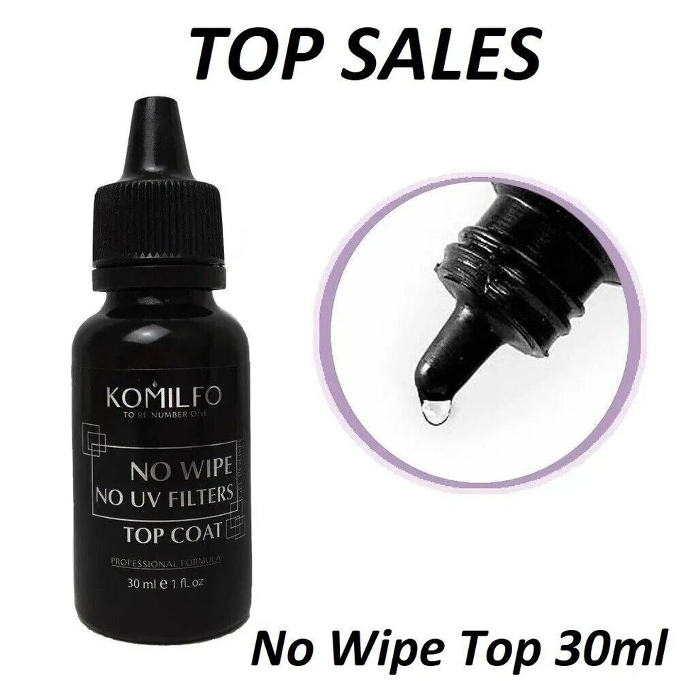 Komilfo Top Coat No Wipe 30ml LED/UV Gel Top Coat senza filtri UV - Immagine 1 di 1