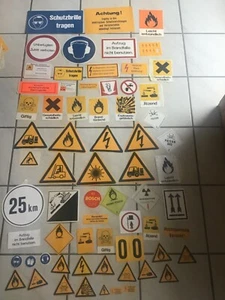 125 X AUFKLEBER STICKER SAMMLUNG GEFAHRGUT UND MEHR KONVOLUT 70ER / 80ER JAHRE - Bild 1 von 2