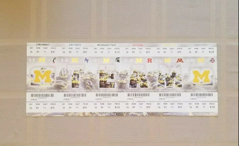 2017 MICHIGAN WOLVERINES FOOTBALL TICKET STUBS Cover