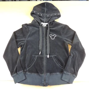 Disney Parks Sweater Small Black Hoodie Pockets Full Zip Long Sleeve - Picture 1 of 7