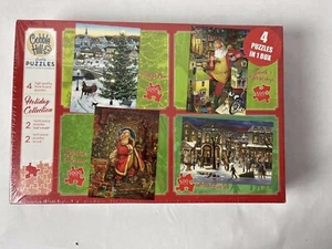 Rompecabezas 4 en 1 Colección Vacacional 500-1000 Santa Taller Árbol Nieve NUEVO - Imagen 1 de 6