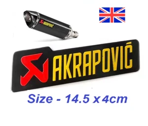 AKRAPOVIC Exhaust Pipe Sticker Decal Small Heatproof Aluminum 3D Motorcycle Can - Picture 1 of 2