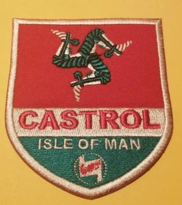 CASTROL ISLE OF MAN Embroidered Patch approx 3x3.5" - Picture 1 of 2