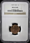 1909 VDB 1C LINCOLN WHEAT CENT - NGC MS 65 RD