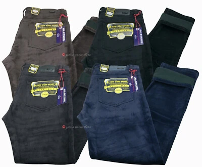 NEW WEST STORY Pantalone uomo in VELLUTO 1000 righe invernale FELPATO elasticizzato regular fit