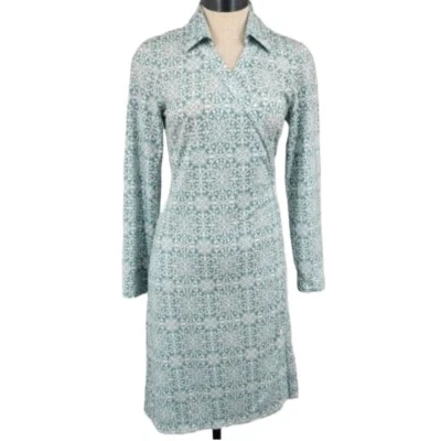 Nuevo con etiquetas Vestido Pendleton Envolvente Pequeño Mediano Verde Azulado Blanco Suave  Foto 1 de 4