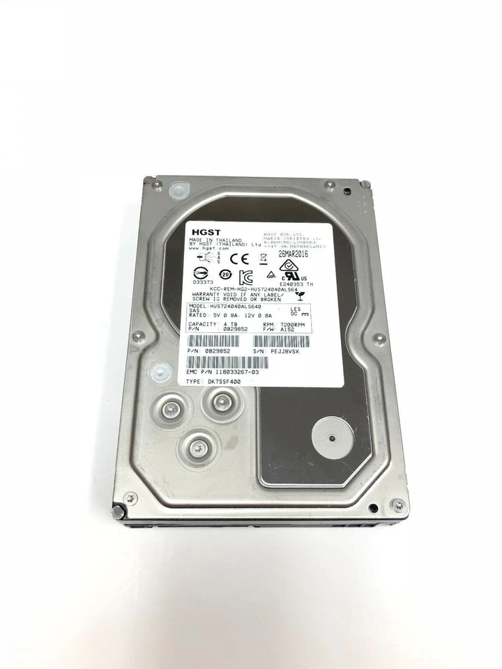 HGST 4TB SAS Hard Drive 3.5" HUS724040ALS640-NOT FOR DESKTOPS - Image 1 of 3