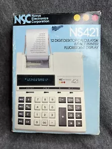 Novus Electronics NS421 calcolatrice aggiunta macchina vintage - testine stampante rotte - Foto 1 di 3