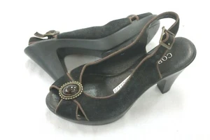 CORDANI CALZATURE BLACK SUEDE COMFY SLINGBACK HEELS SZ 36/6 EUC $197 - Picture 1 of 8