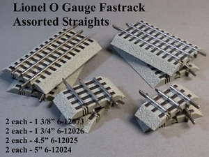 LIONEL FASTRACK ASSORTED STRAIGHT TRACK O GAUGE train 6-12073 12026 12025 12024 - Picture 1 of 1