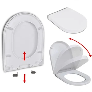 Toilettensitz Mit Absenkautomatik Und Quick-Release Weiß Eckig B-Ware - Bild 1 von 10