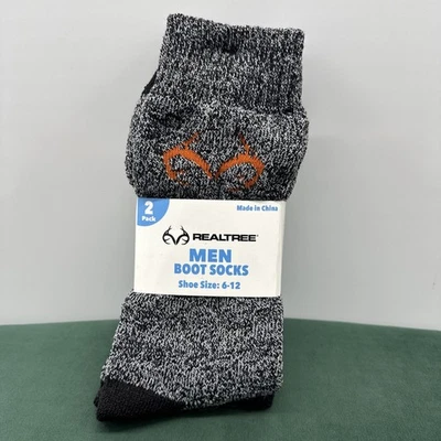 2 Pair Realtree Mens Boot Socks Shoe Size 6-12 - Image 1 of 4