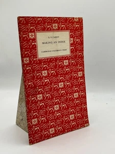 Making an Index G.V. Carey Softcover Cambridge University Press Typography Guide - Picture 1 of 2