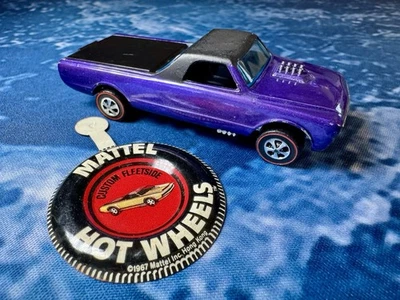 Hot Wheels 1967 Custom Fleetside Redline HK Purple El Camino (With Original Pin) - Image 1 of 4