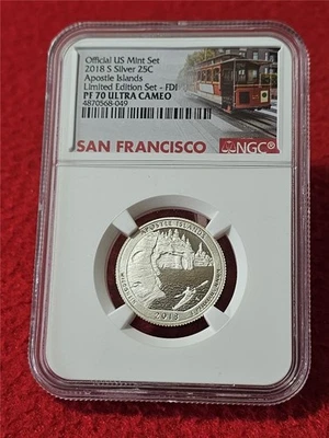 2018-S APOSTLE ISLANDS SILVER QUARTER NGC PF 70 UC LIMITED EDITION #T5747 - Image 1 of 2