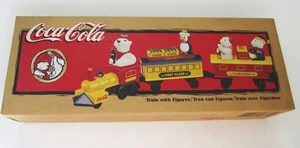 Coca Cola Toy Train +Figures Engine First Class Caboose Diecast Ertl 1998 Winter - Picture 1 of 4