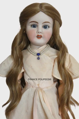 Perruque Jumeau® poupée ancienne Française, Allemande XIXème-T24/25cm (9.5") - Photo 1/4