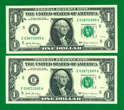 $1 2017 2 E/A BLOCK (w) RICHMOND CU. P-1. ROLL OVER PAIR 0999-1000 - Image 1 of 3