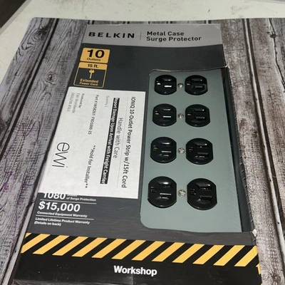 Protector contra sobretensiones Belkin F9d1000-15 10 salidas de metal Surgemaster Foto 1 de 4