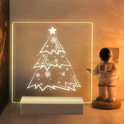 20cm LED Luminous Message Note Board with Colors, Acrylic Dry Erase Board & Pen - Image 1 of 4