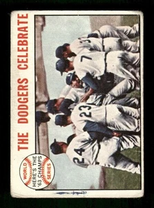 1964 Topps 140 Dodgers Celebrate Koufx fair BXCP40 - Picture 1 of 2