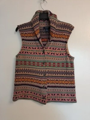 Chaps Southwestern Fair Isle Knit Sweater Vest Sz L Western America Indian Aztec - Image 1 of 4