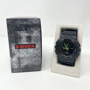 Reloj deportivo Casio G-Shock 200M para hombre con correa de resina negro/verde (GA-100C-1A3CR) - Imagen 1 de 9