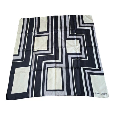 JEAN PATOU Paris Bufanda de Seda Años 60 Gris Arte Pop Abstracto Mediados de Siglo Modernismo Foto 1 de 4