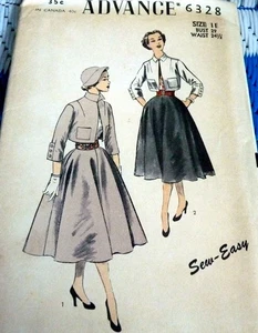 *LOVELY VTG 1950s JACKET SKIRT BELT ADVANCE Sewing Pattern 11/29 - Picture 1 of 2