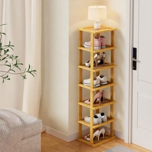 Vertical Shoe Rack for Entryway, Small Shoe Rack 7-Tier Tall Shelf for Narrow... - Picture 1 of 8