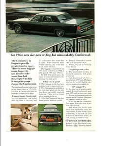 1964 LINCOLN CONTINENTAL ~ ORIGINAL PRINT AD - Imagen 1 de 1