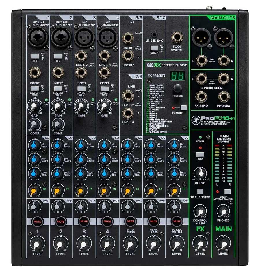 Mackie ProFX10v3 10-Channel Professional Effects Mixer w/USB ProFX10 v3 - Image 1 of 4