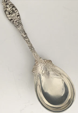 Dominick & Haff Labors of Cupid Antique Sterling Silver Serving Spoon Cover