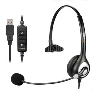 Auriculares con cable Wantek A600 Micrófono USB y Tipo C Laptop PC Centro de llamadas NUEVO - Imagen 1 de 6